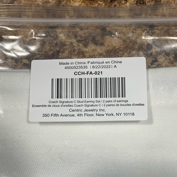 NEW NWT COACH SIGNATURE C STUD EARRING SET SILVER WITH DUST BAG - Picture 8 of 8